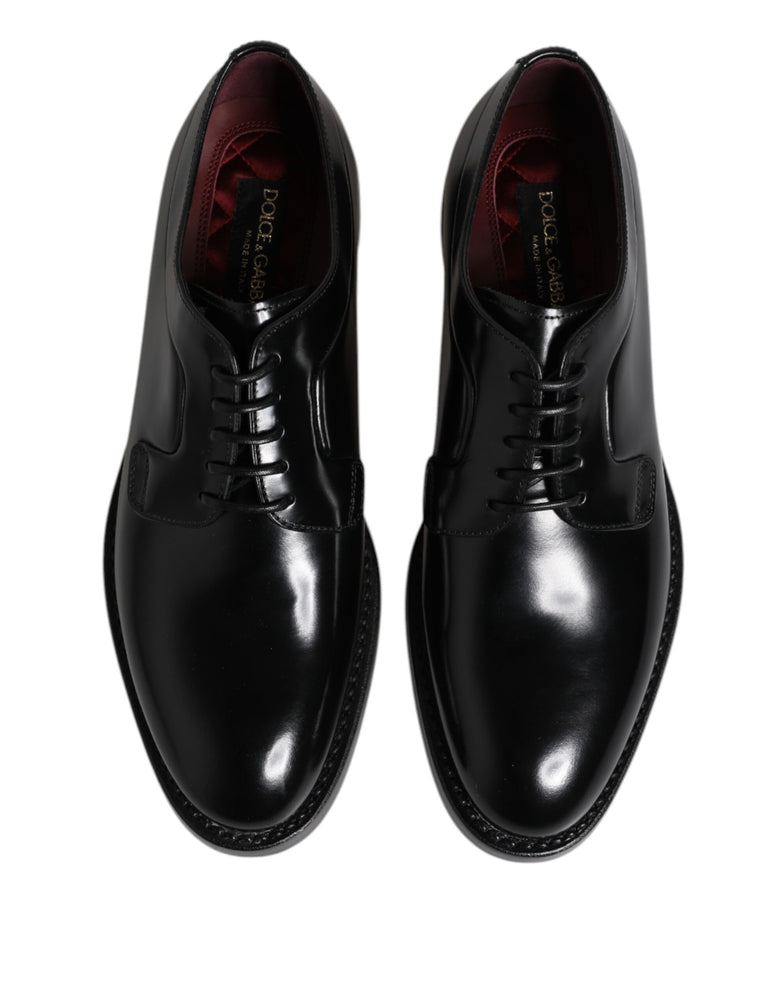 Dolce & Gabbana Black Calf Leather Lace Up Dress Derby Shoes