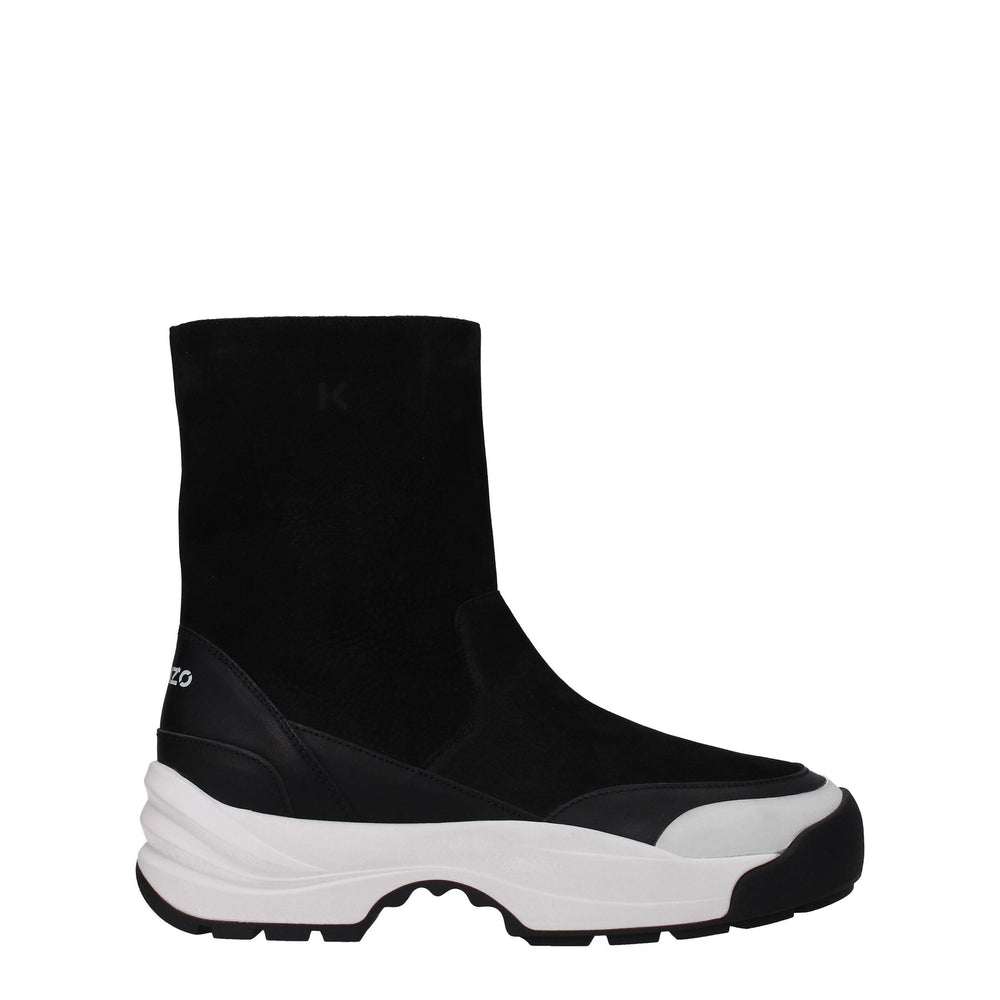 Kenzo Black Leather Ankle Boots