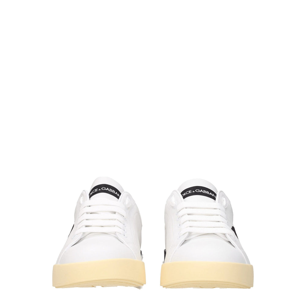 Dolce & Gabbana White Leather Low Top Sneakers