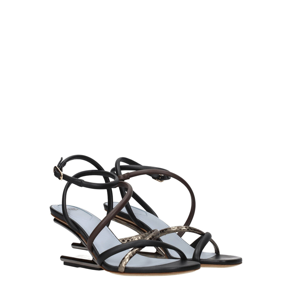 Fendi Multicolor Leather Sandals