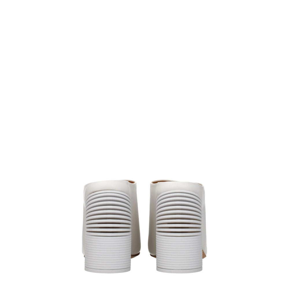 Off-White White Leather Platform Sandals