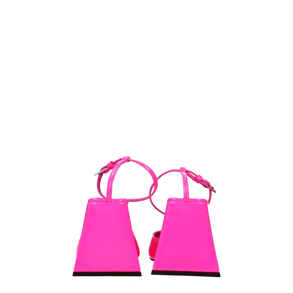 The Attico Pink Leather Stiletto Heel Sandals