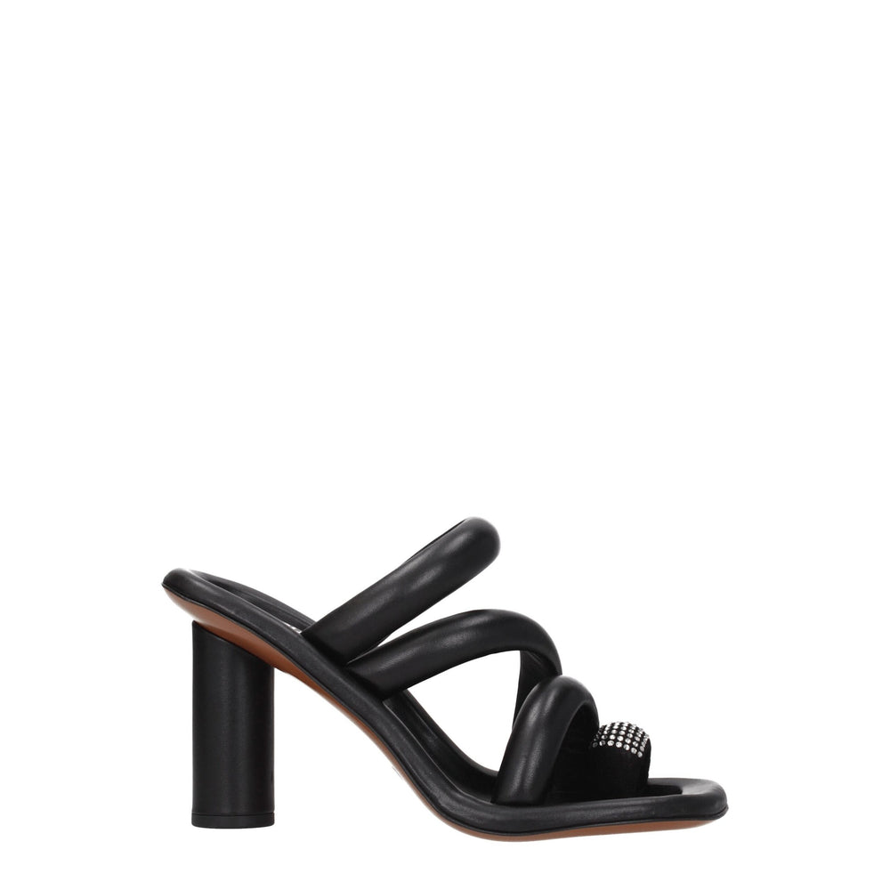 Ambush Black Leather Stiletto Heel Sandals