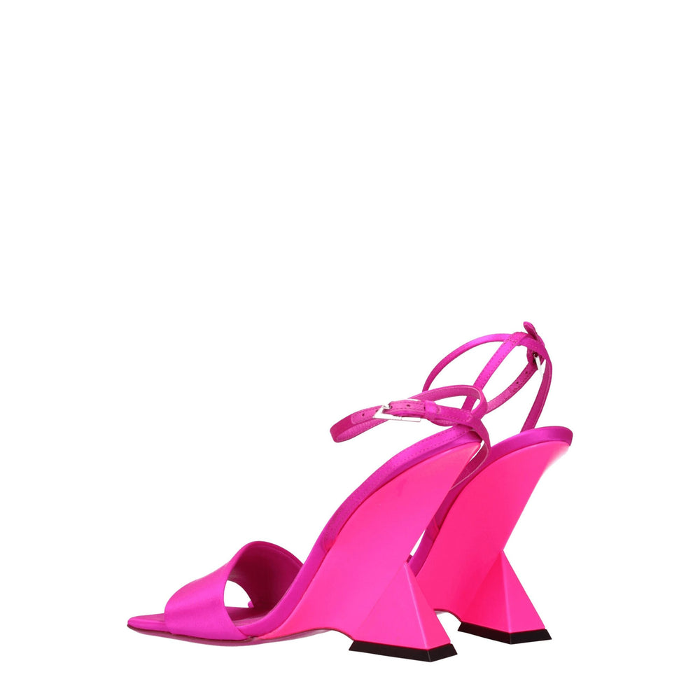 The Attico Pink Satin Platform Sandals