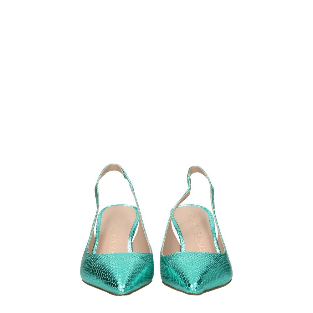 Stuart Weitzman Green Leather High Heel Pumps