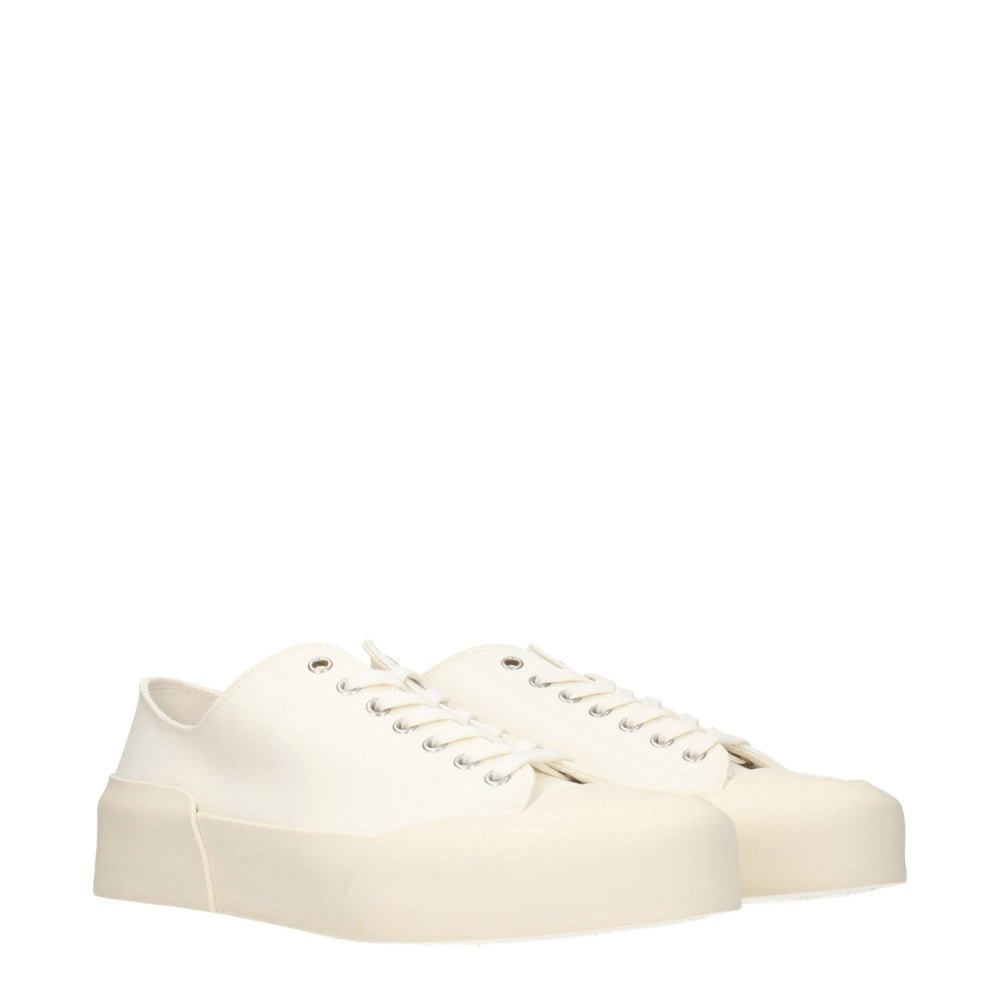 Jil Sander Beige Fabric Low Top Sneakers