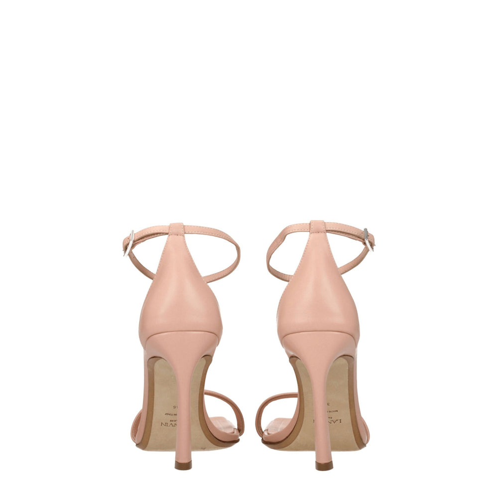 Lanvin Pink Leather Stiletto Heel Sandals