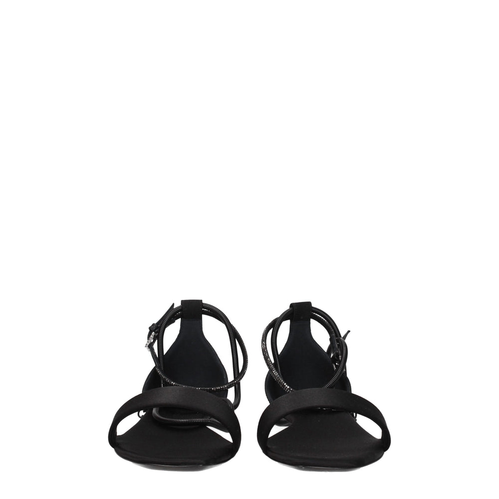 Max Mara Black Satin Sandals