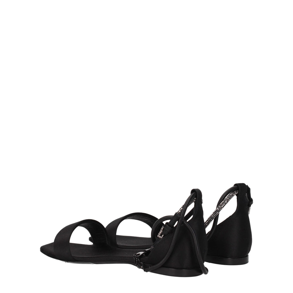 Max Mara Black Satin Sandals