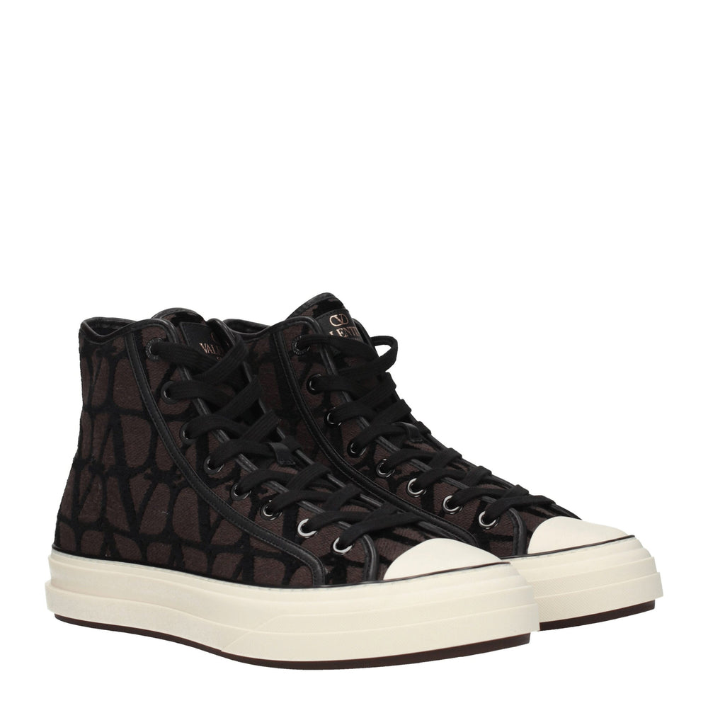 Valentino Garavani Brown Fabric High Top Sneakers