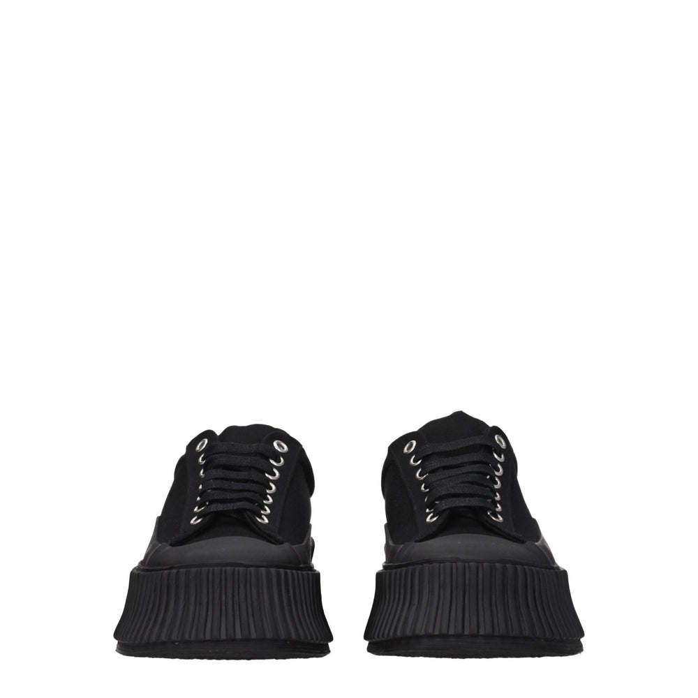 Jil Sander Black Fabric Chunky Sneakers