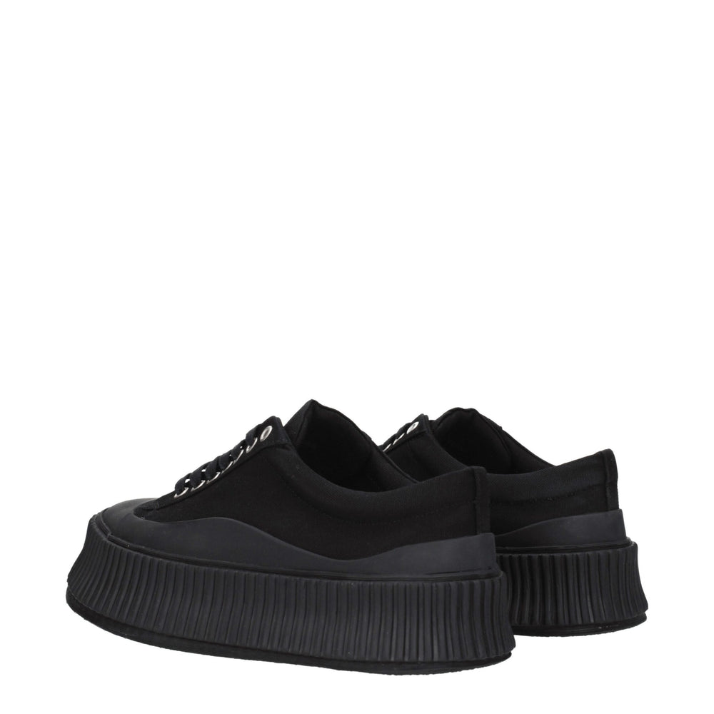 Jil Sander Black Fabric Chunky Sneakers