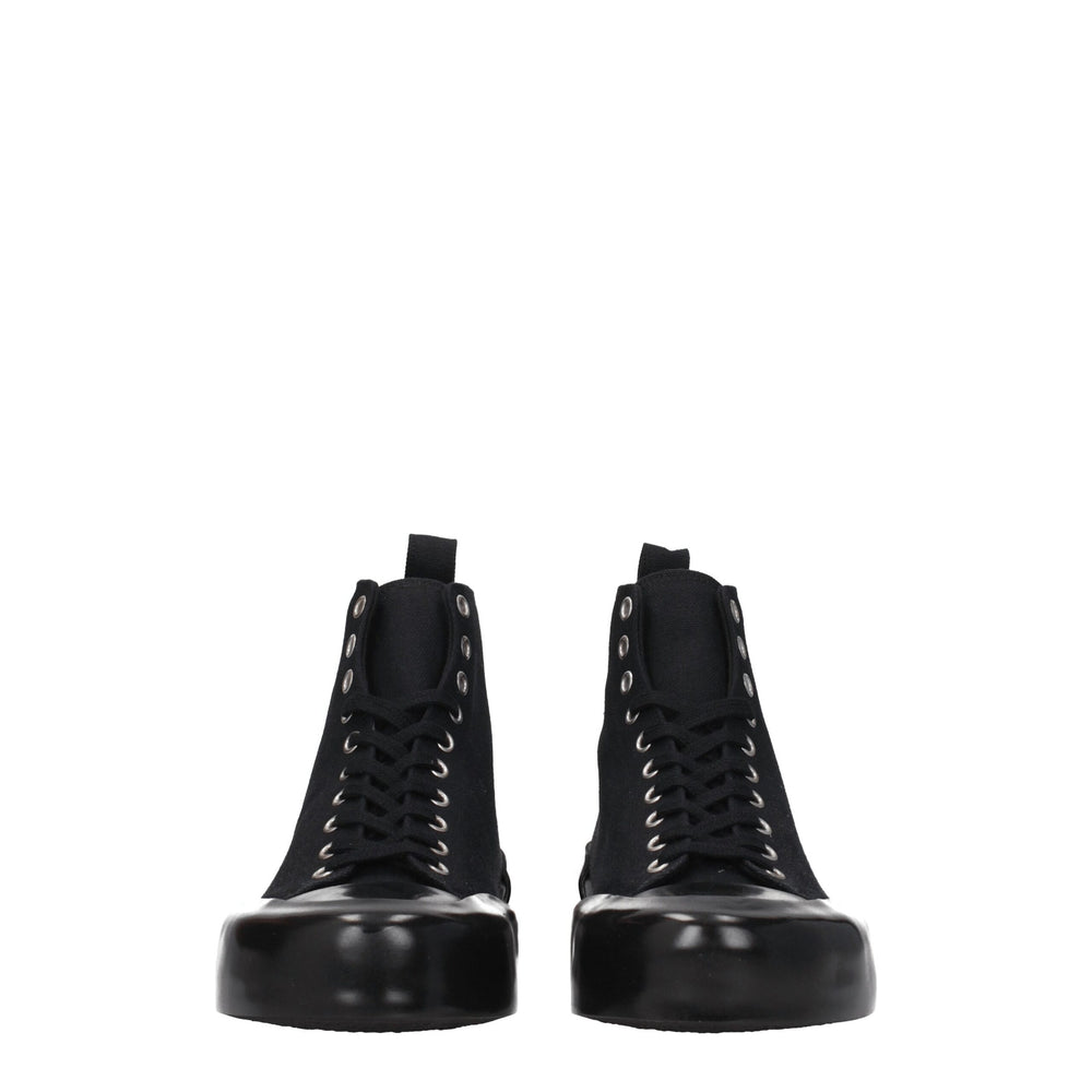 Jil Sander Black Fabric High Top Sneakers