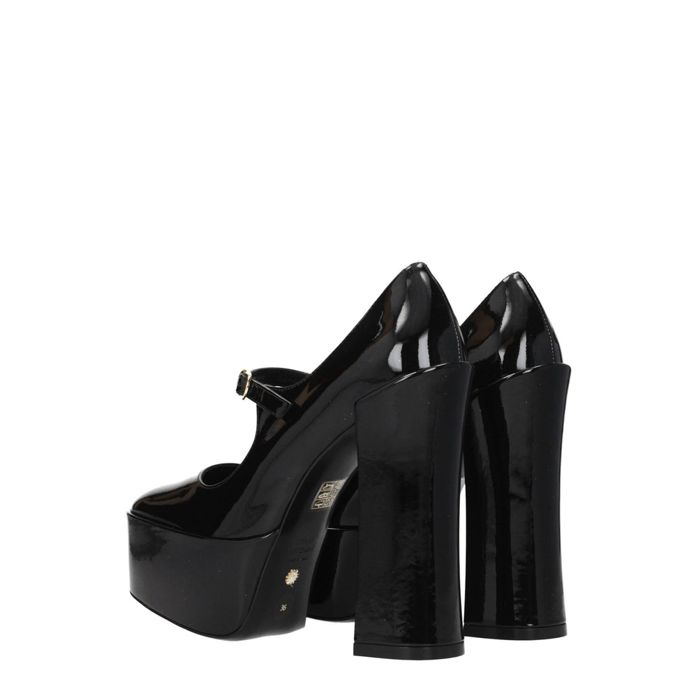 Stuart Weitzman Black Leather Platform Pumps