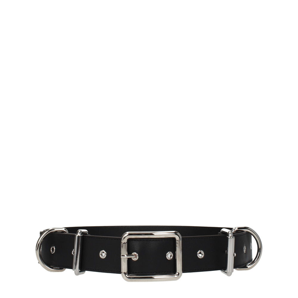 Moschino Black Leather Belt