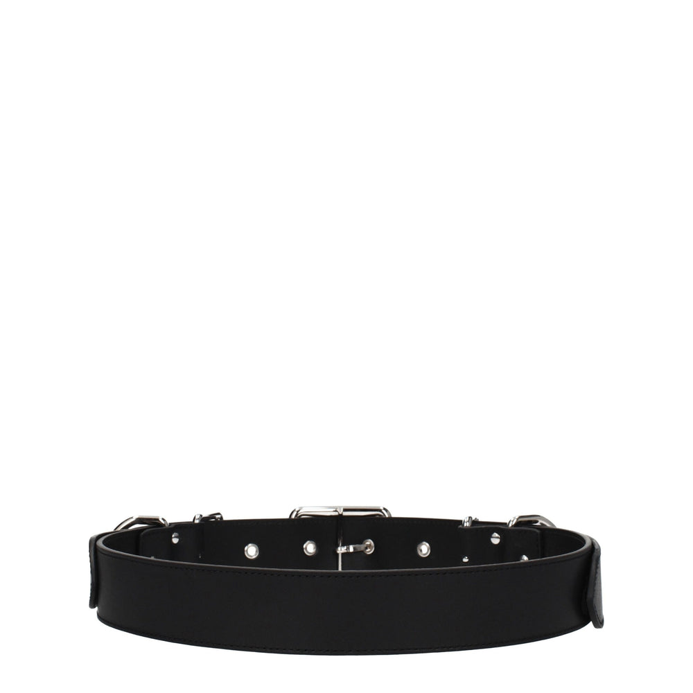 Moschino Black Leather Belt