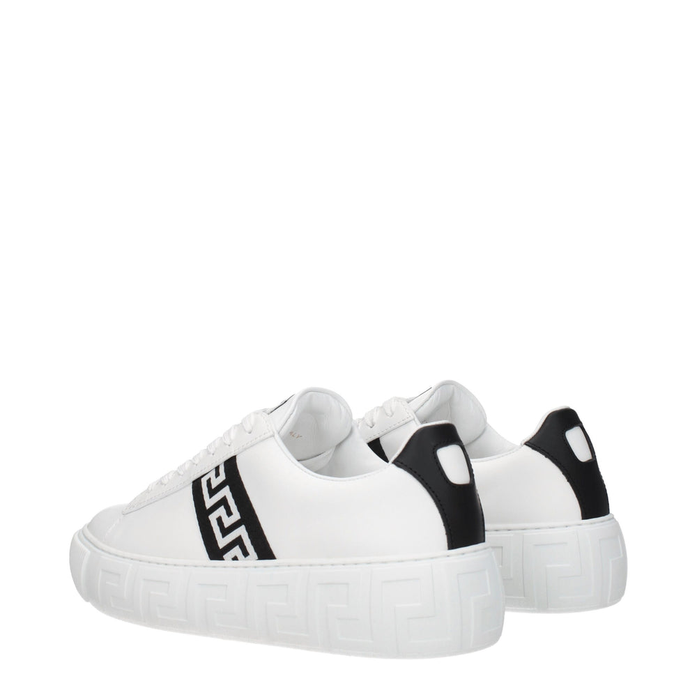 Versace White Leather Low Top Sneakers