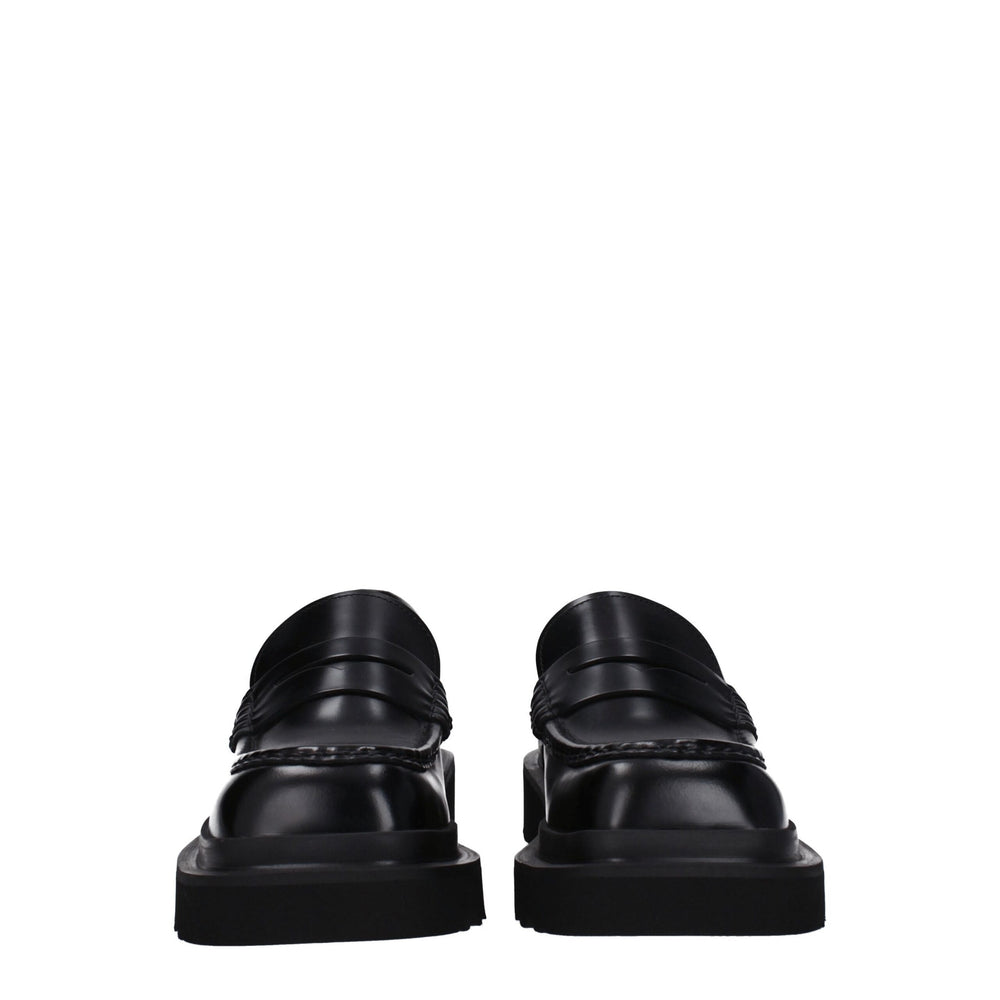 Dolce & Gabbana Black Leather Slip-On Loafers