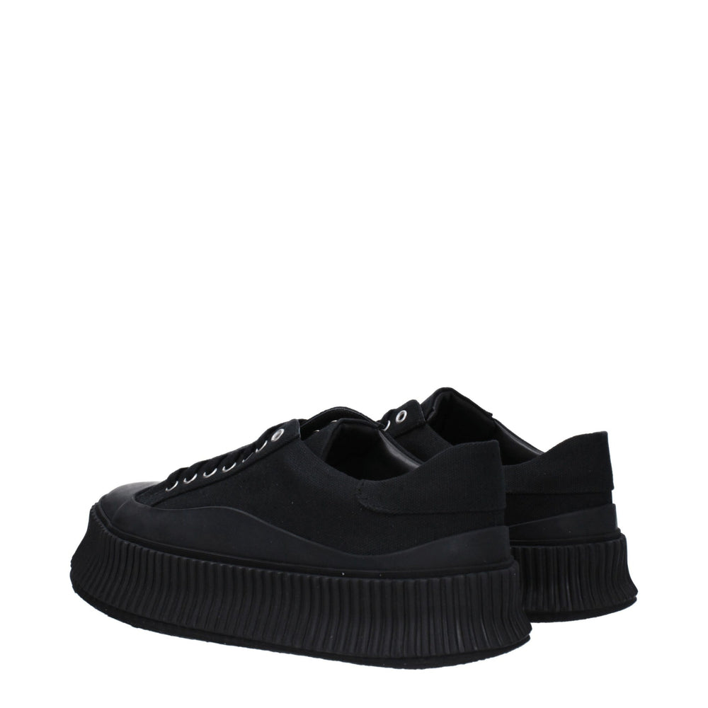 Jil Sander Black Fabric Platform Sneakers