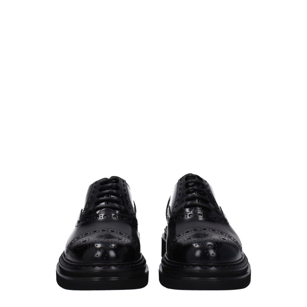 Dolce & Gabbana Black Leather Oxfords And Derbies