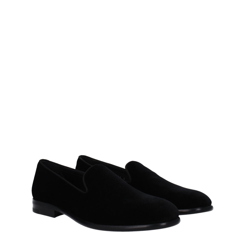 Dolce & Gabbana Black Velvet Slip-On Loafers