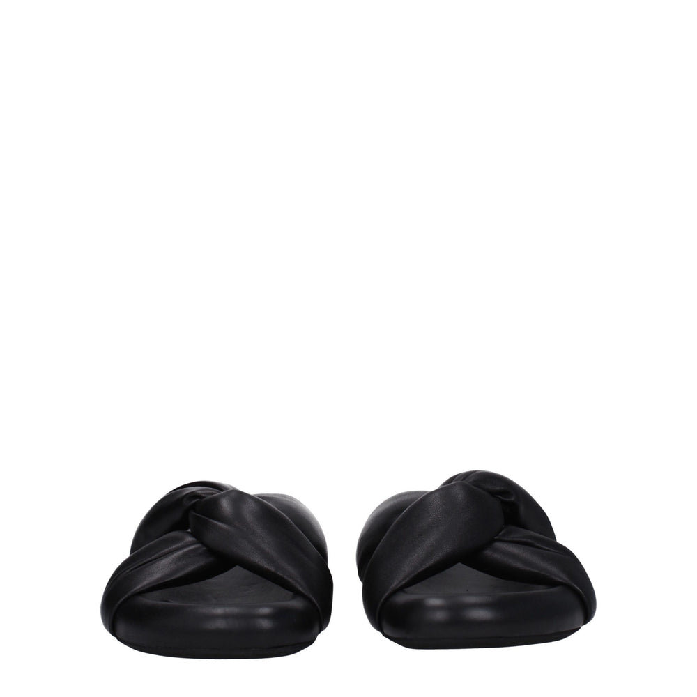 Marni Black Leather Slippers