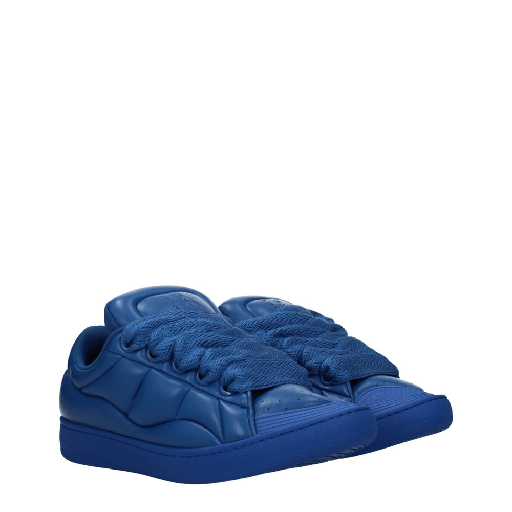 Lanvin Blue Leather Low Top Sneakers
