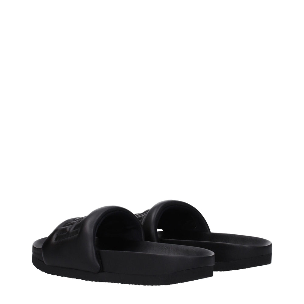 Ambush Black Leather Slippers