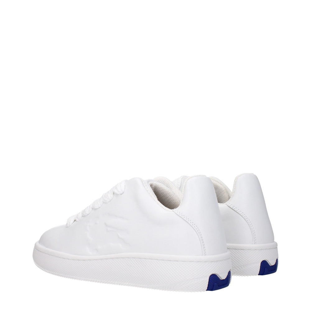 Burberry White Leather Low Top Sneakers