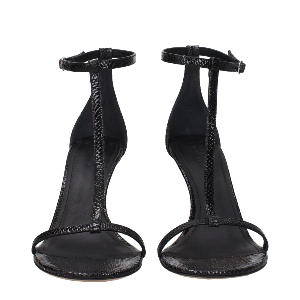 Isabel Marant Black Leather Stiletto Heel Sandals