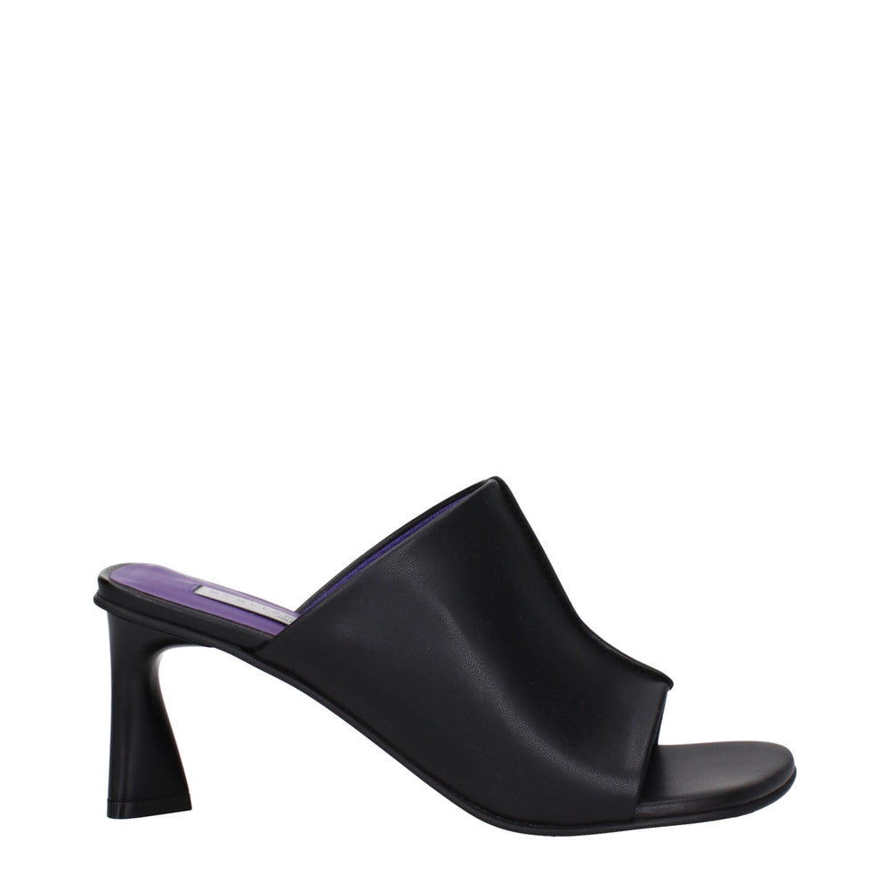 Stella McCartney Black Leather Stiletto Heel Sandals