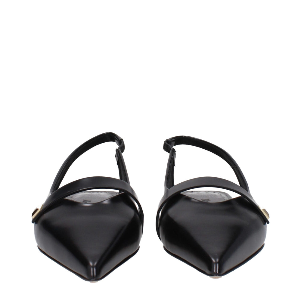 Max Mara Black Leather Ballet Flats