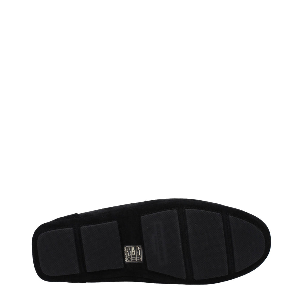 Dolce & Gabbana Black Leather Slip-On Loafers