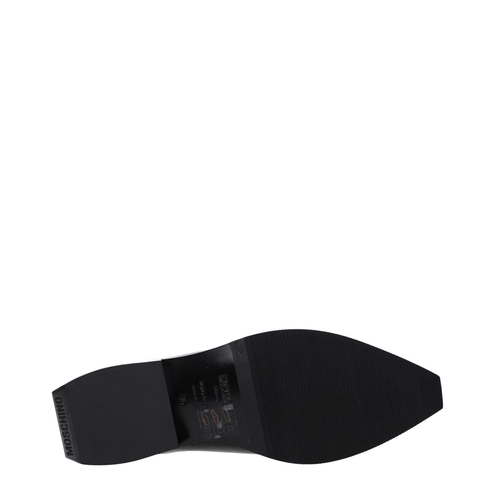 Moschino Black Leather Mules