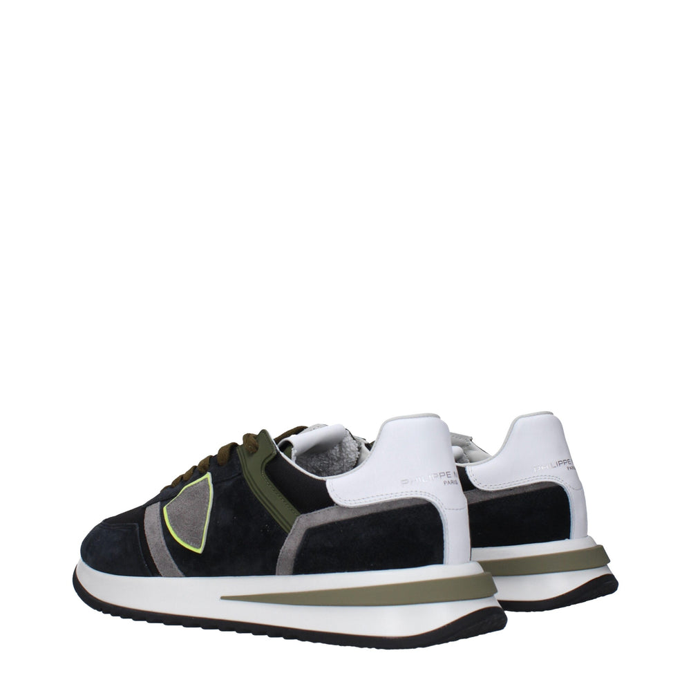 Philippe Model Blue Leather Athletic Sneakers