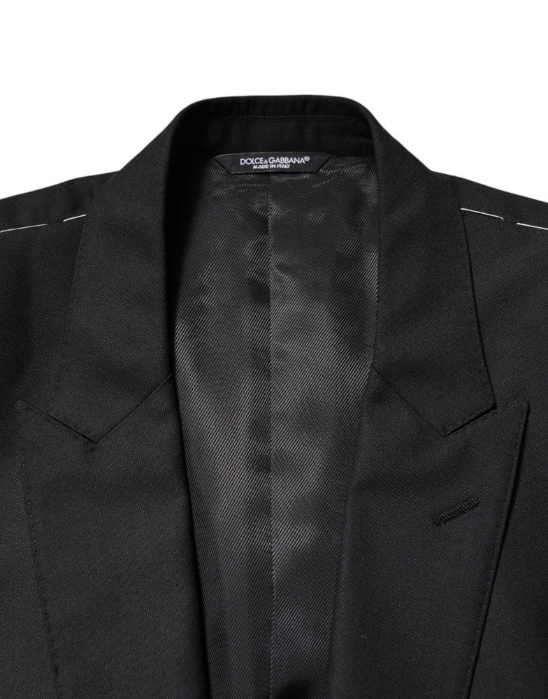 Dolce & Gabbana Black Wool Single Breasted Jacket Blazer