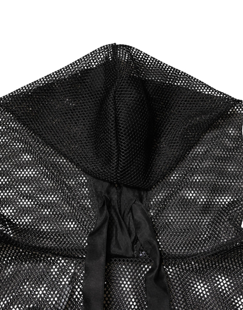 Dolce & Gabbana Black See Through Hooded Pullover Sweater