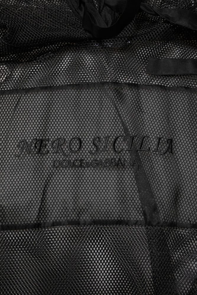 Dolce & Gabbana Black See Through Hooded Pullover Sweater