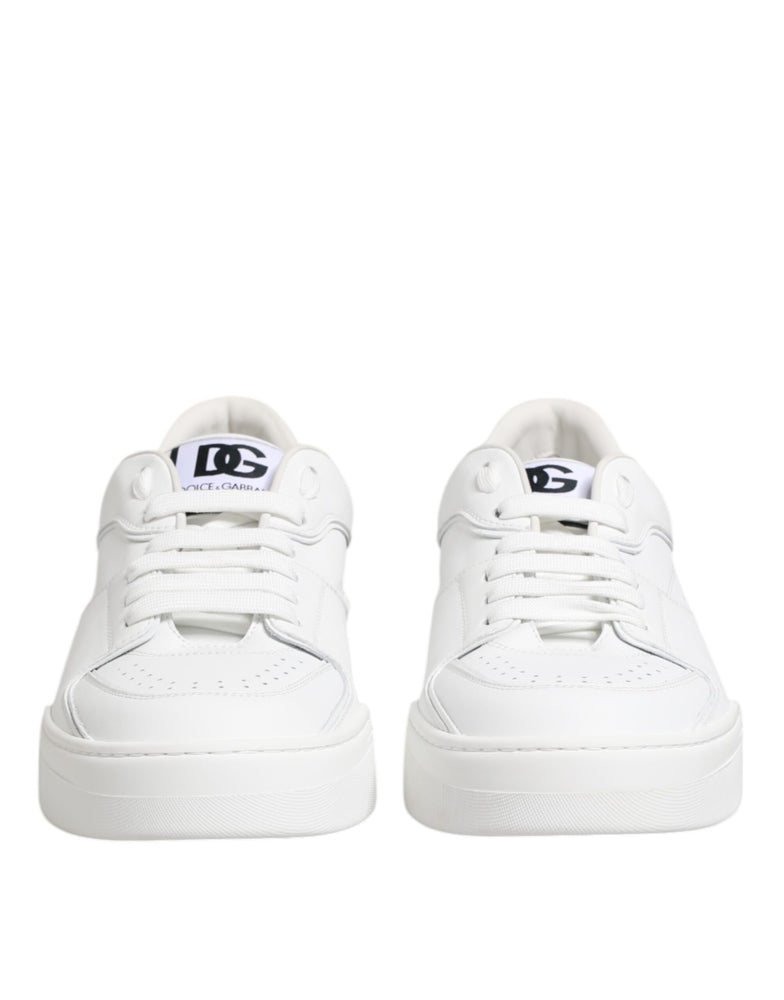 Dolce & Gabbana White Miami Leather Low Top Sneakers Shoes