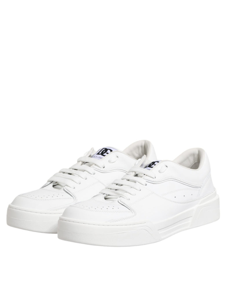Dolce & Gabbana White Miami Leather Low Top Sneakers Shoes