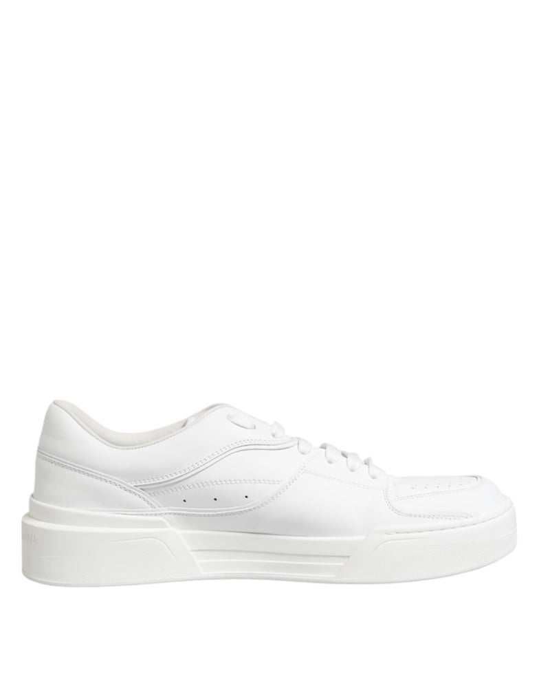 Dolce & Gabbana White Miami Leather Low Top Sneakers Shoes