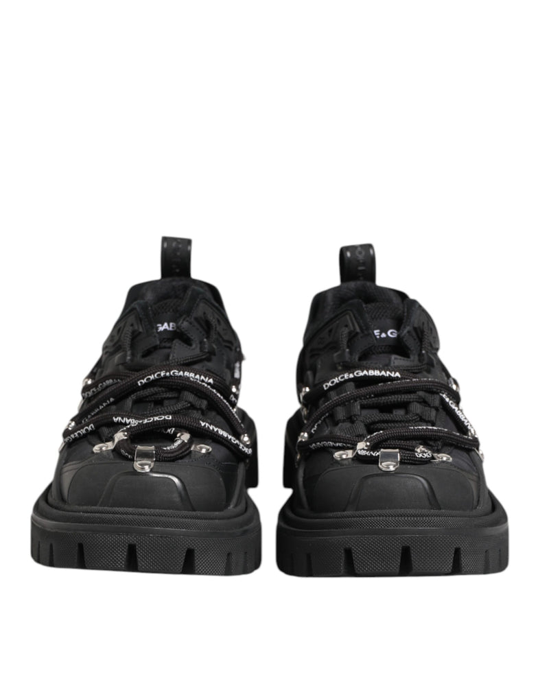 Dolce & Gabbana Black Low Top Lace Up Trekking Sneakers Shoes