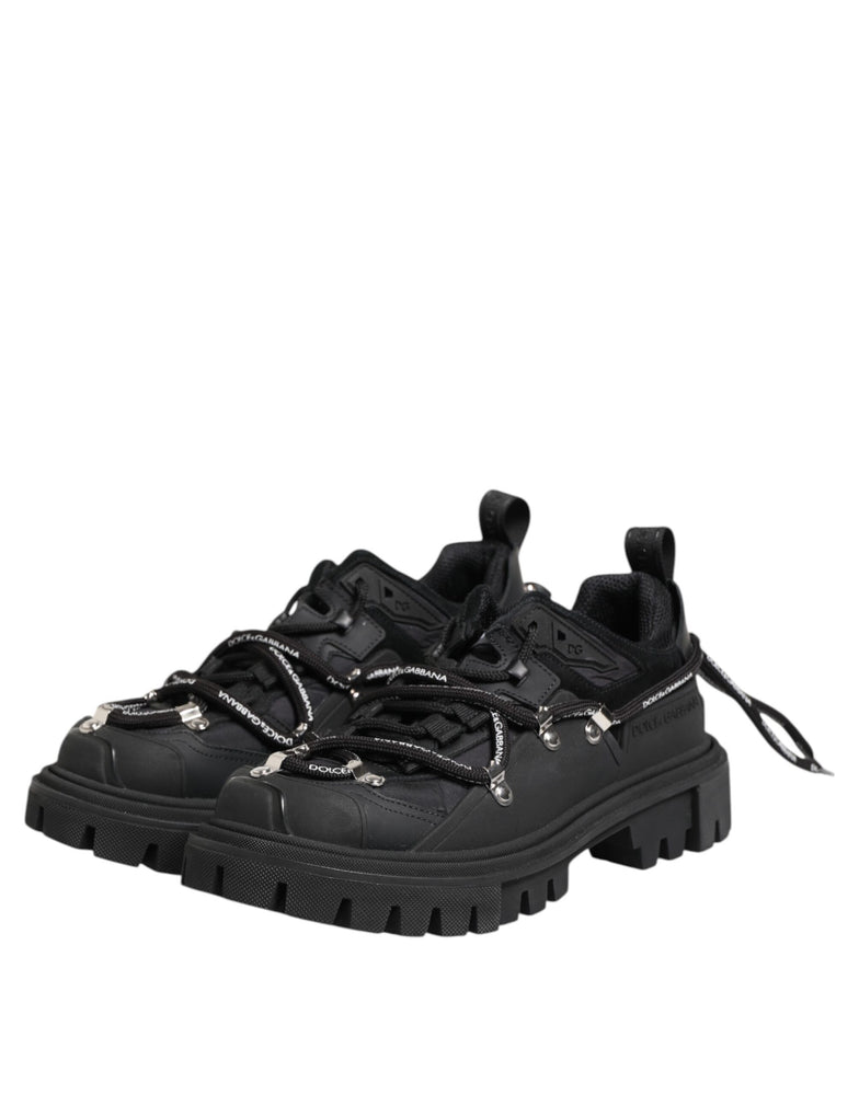 Dolce & Gabbana Black Low Top Lace Up Trekking Sneakers Shoes