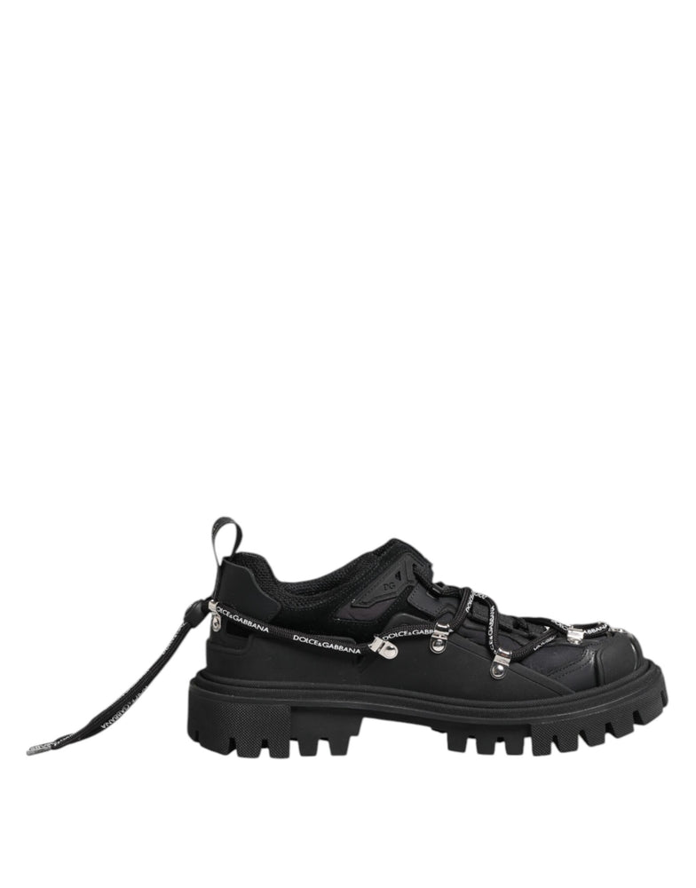 Dolce & Gabbana Black Low Top Lace Up Trekking Sneakers Shoes