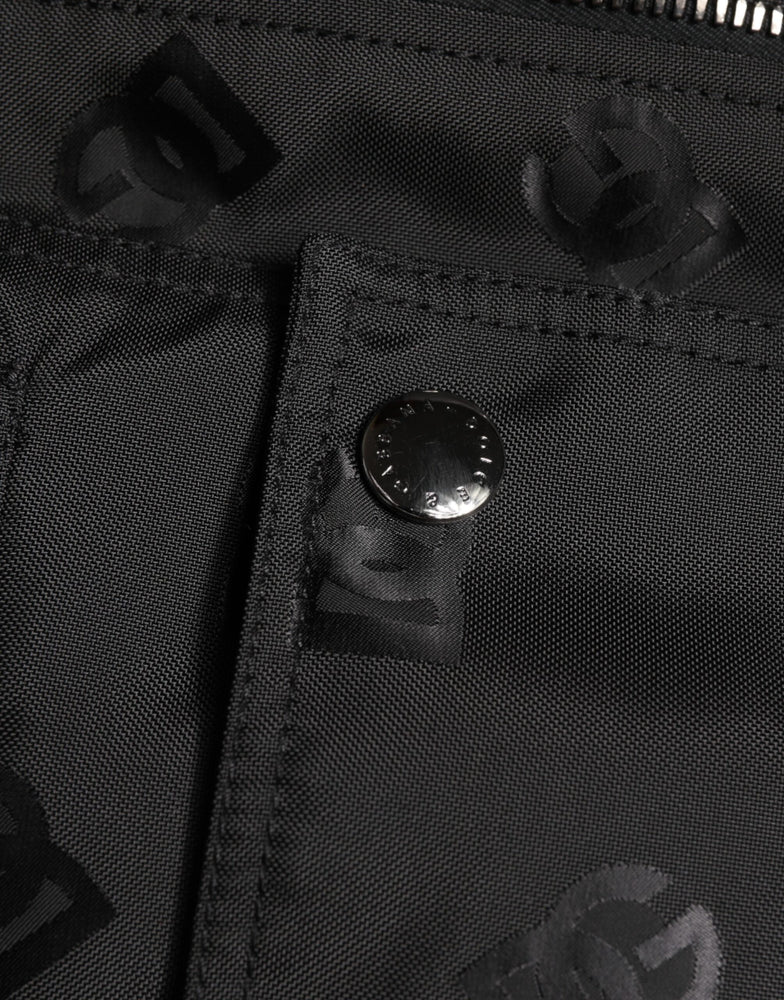 Dolce & Gabbana Black Cargo Windbraker Logo Mania Jacket