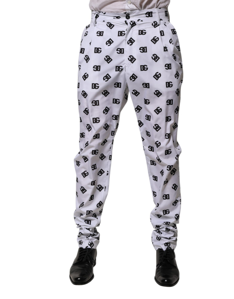 Dolce & Gabbana White Logo Cotton Skinny Denim Trouser Pants