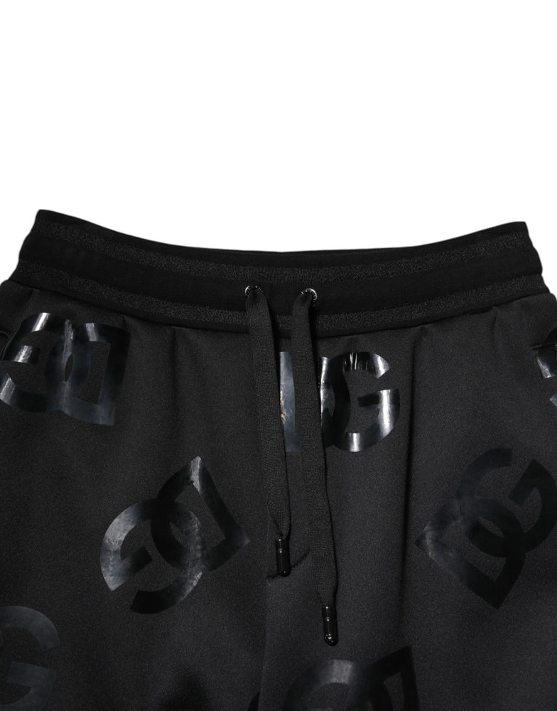 Dolce & Gabbana Black Logo Cotton Bermuda Sweatshorts Shorts