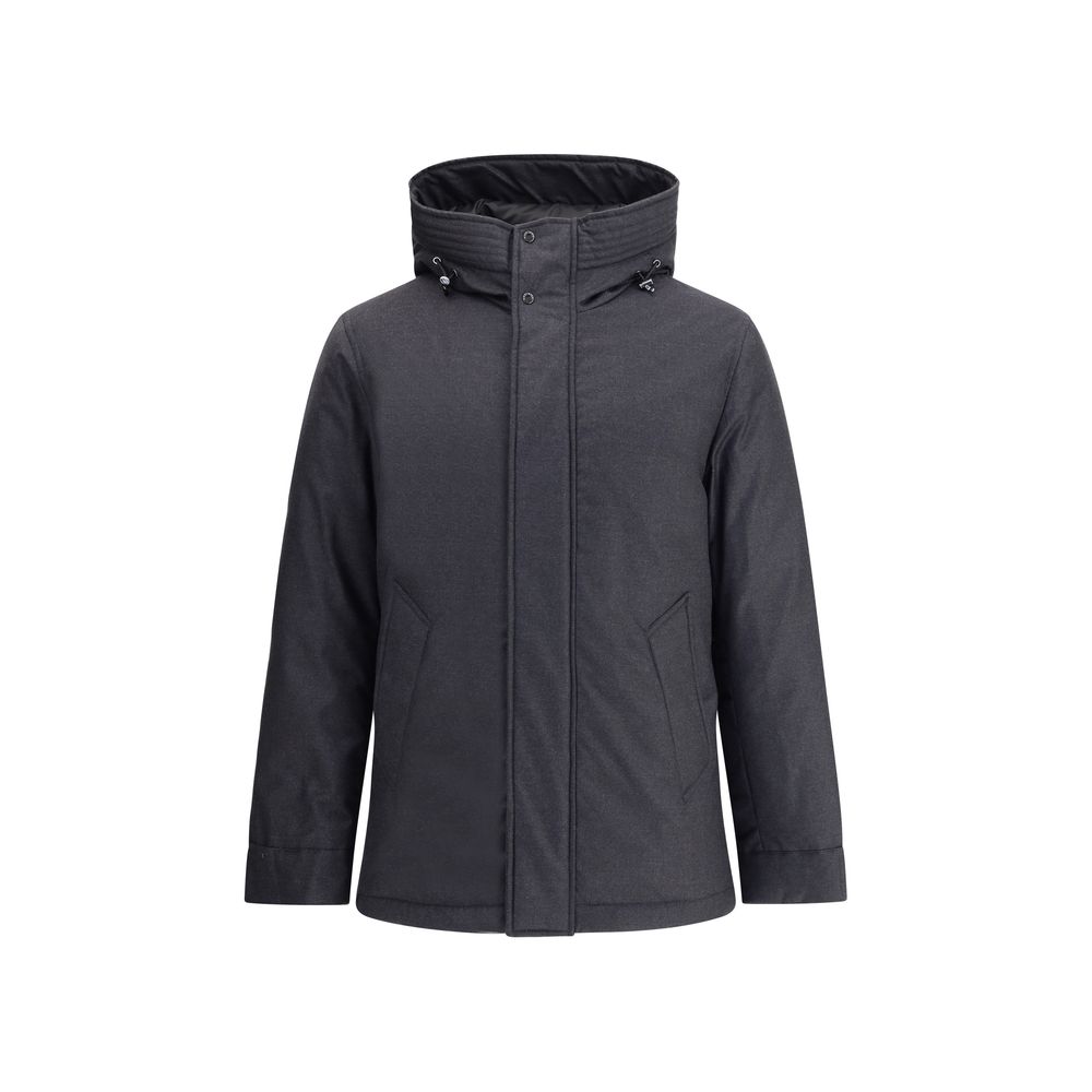 Woolrich Black Fleece Wool Parka
