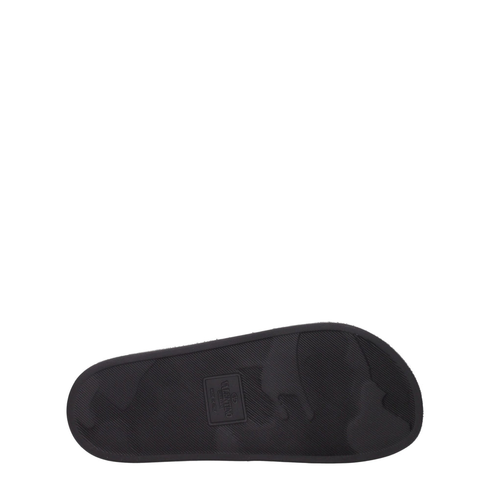 Valentino Garavani Black Cotton Slippers
