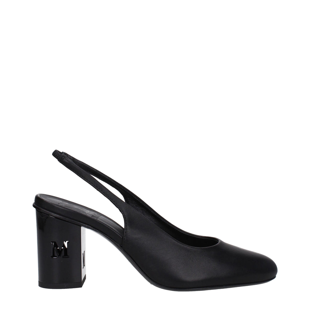 Max Mara Black Leather High Heel Pumps